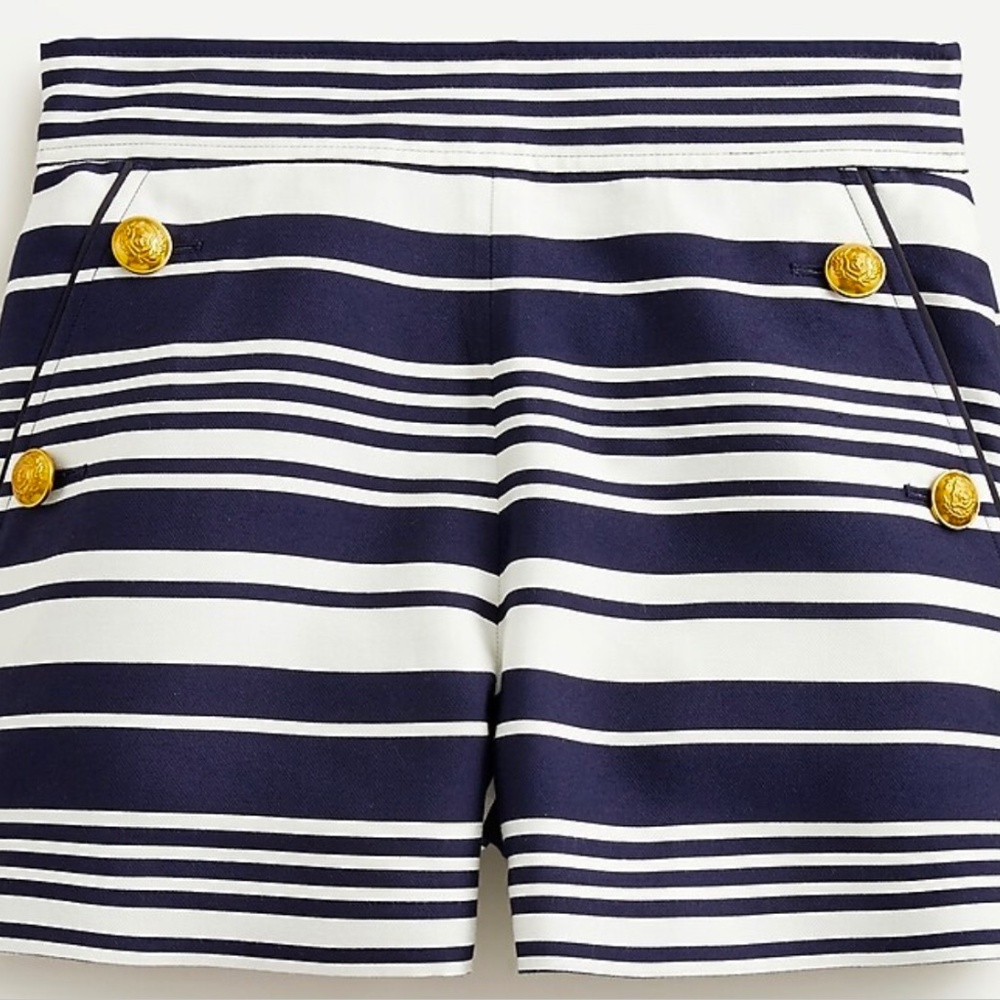J.Crew Button-front short in bold jacquard stripe Size 4